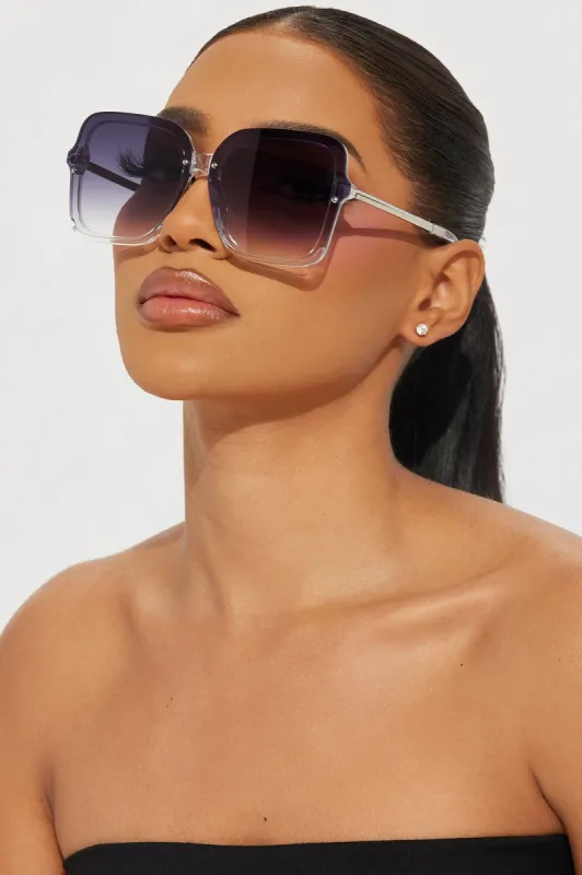 Caught You Looking Sunglasses - Clear/Black sold by Fashion Nova