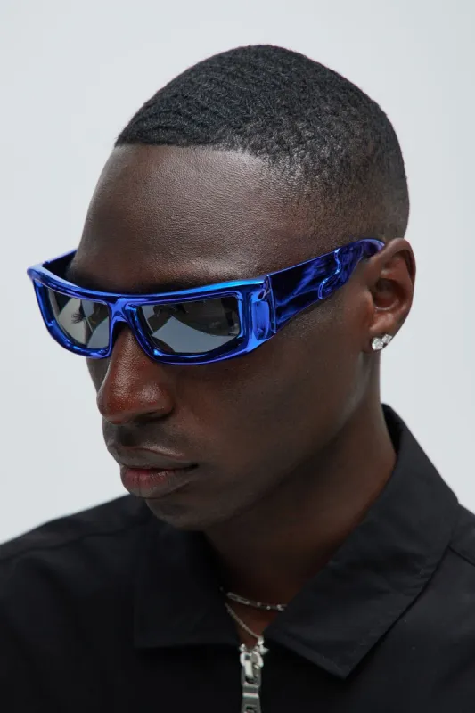 Cosmic Dust Sunglasses - Blue sold by Fashion Nova