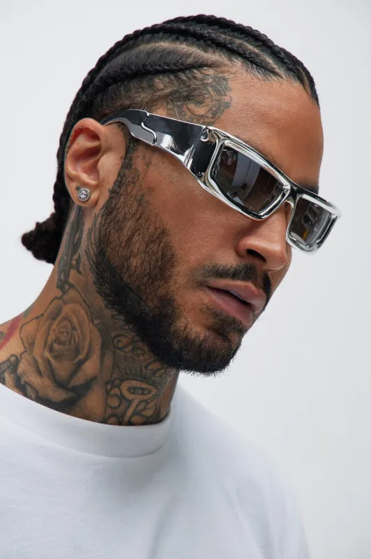 Cosmic Dust Sunglasses - Silver sold by Fashion Nova