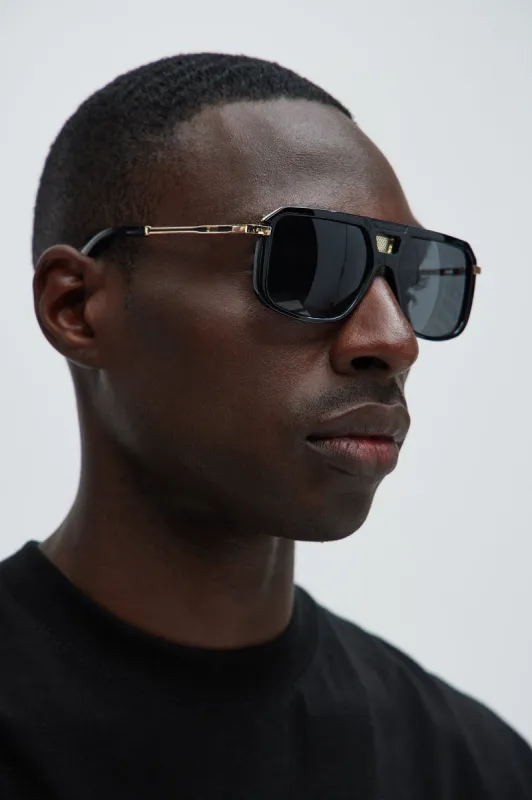 Brickell Ave Sunglasses - Black/Gold sold by Fashion Nova