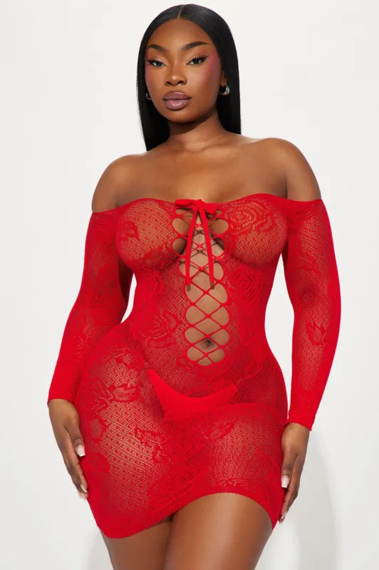 Heard You Liked It Bodystocking Dress - Red sold by Fashion Nova