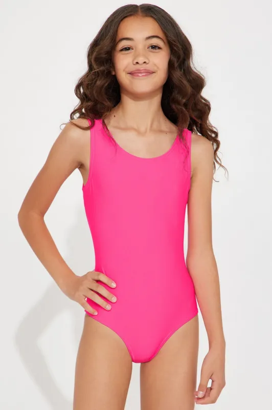 Mini Bridget 1 Piece Swimsuit - Neon Pink sold by Fashion Nova