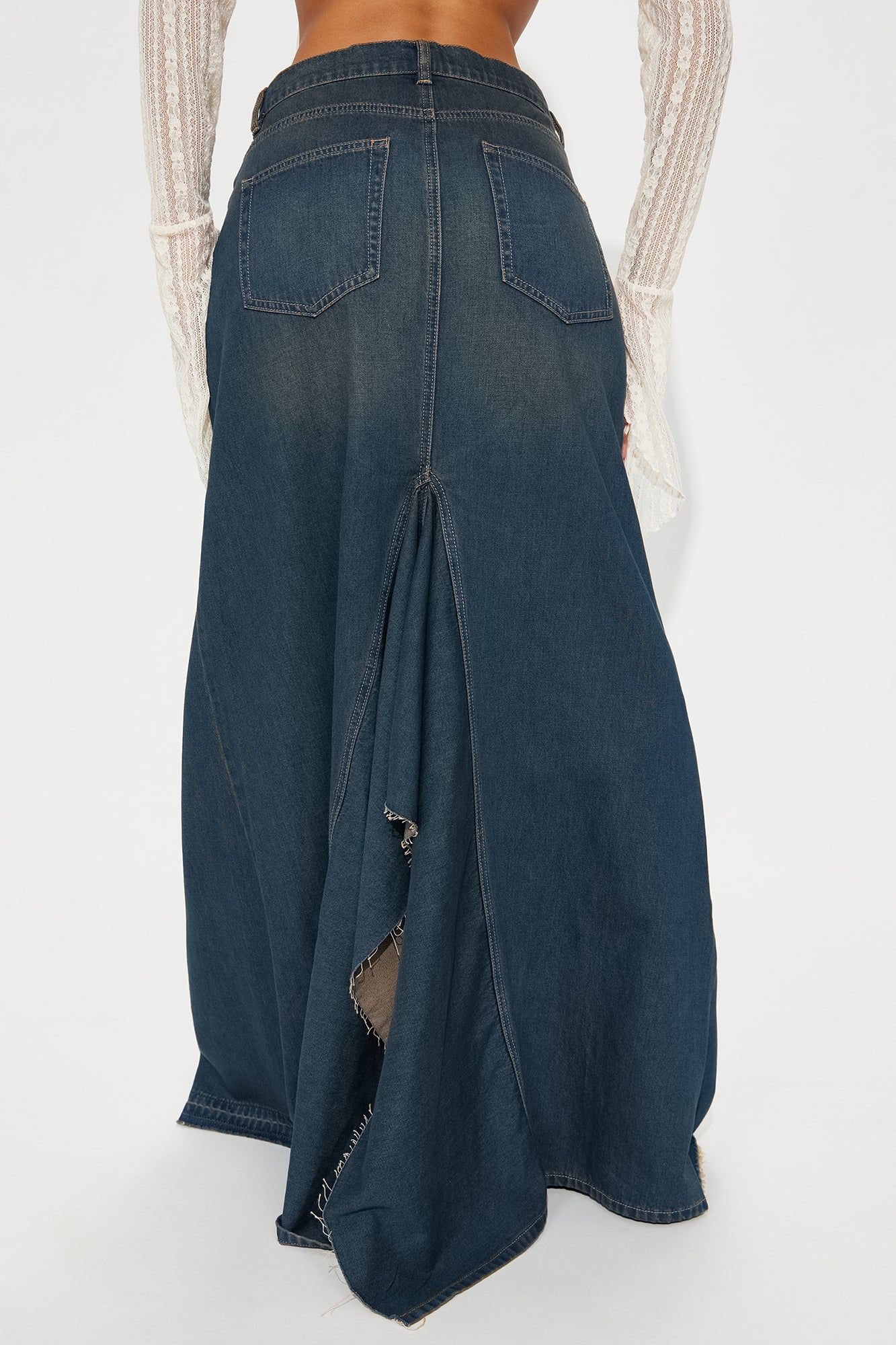 Denim Attraction Maxi Skirt - Dark Wash sold by Fashion Nova product image thumbnail 3