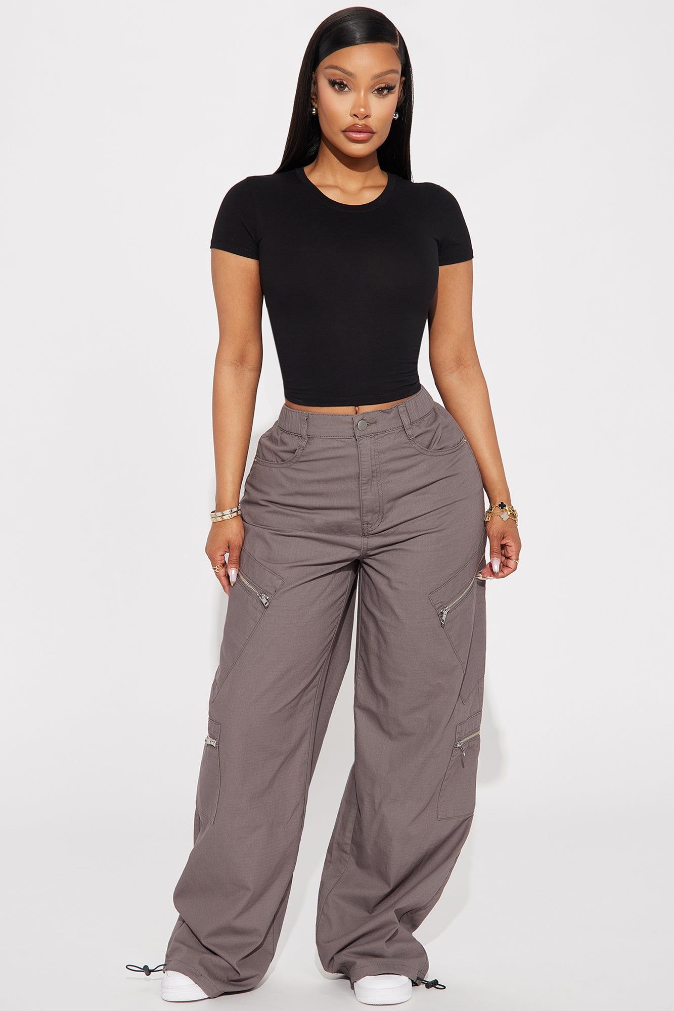All My Life Ripstop Cargo Pant - Charcoal sold by Fashion Nova