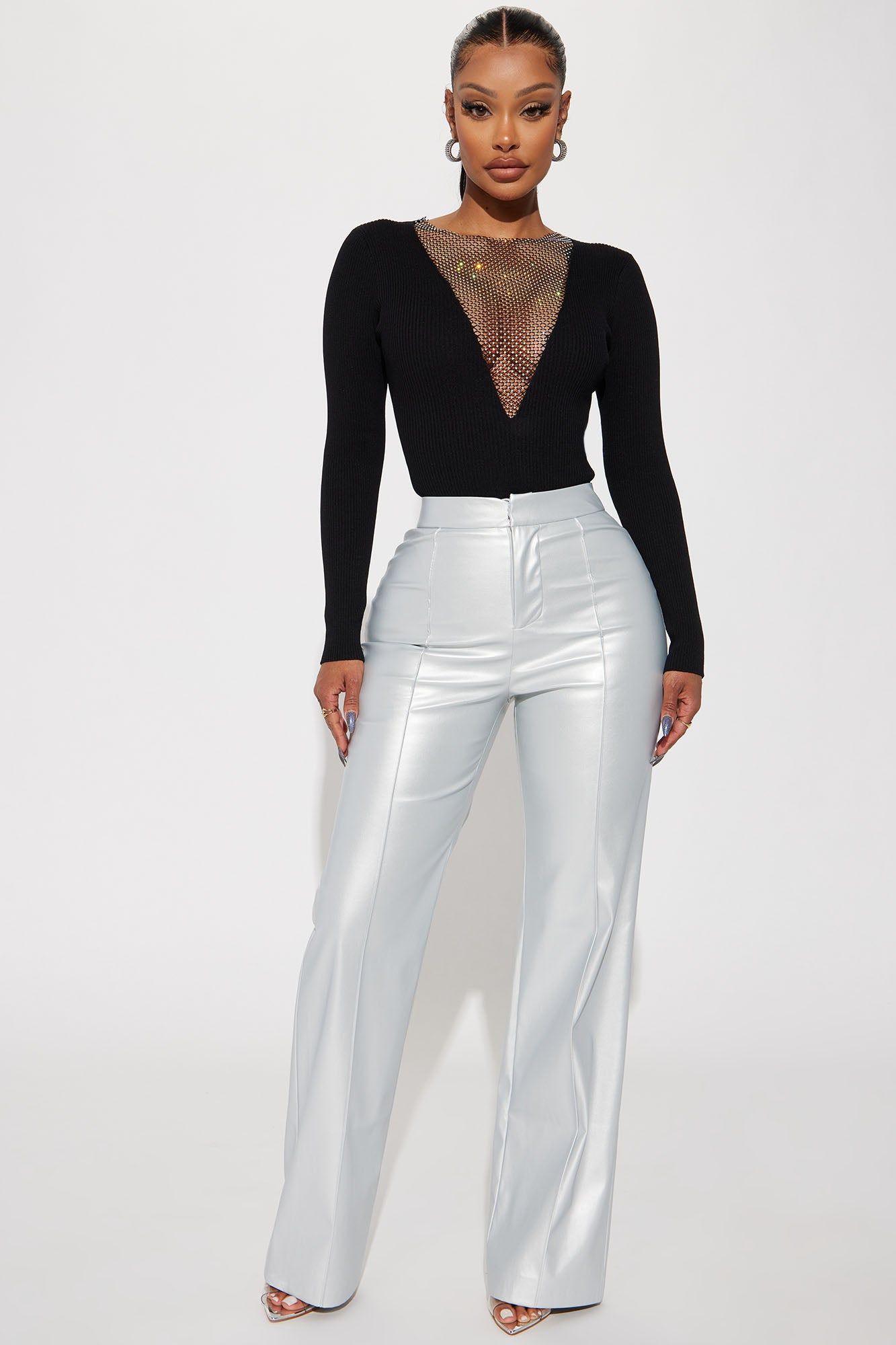 Camera Ready Rhinestone Bodysuit - Black sold by Fashion Nova product image thumbnail 2