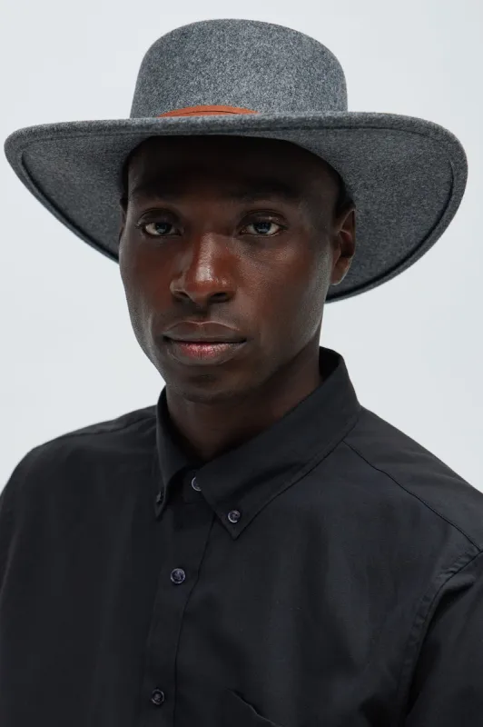 Banded Full Brim Hat - Charcoal sold by Fashion Nova