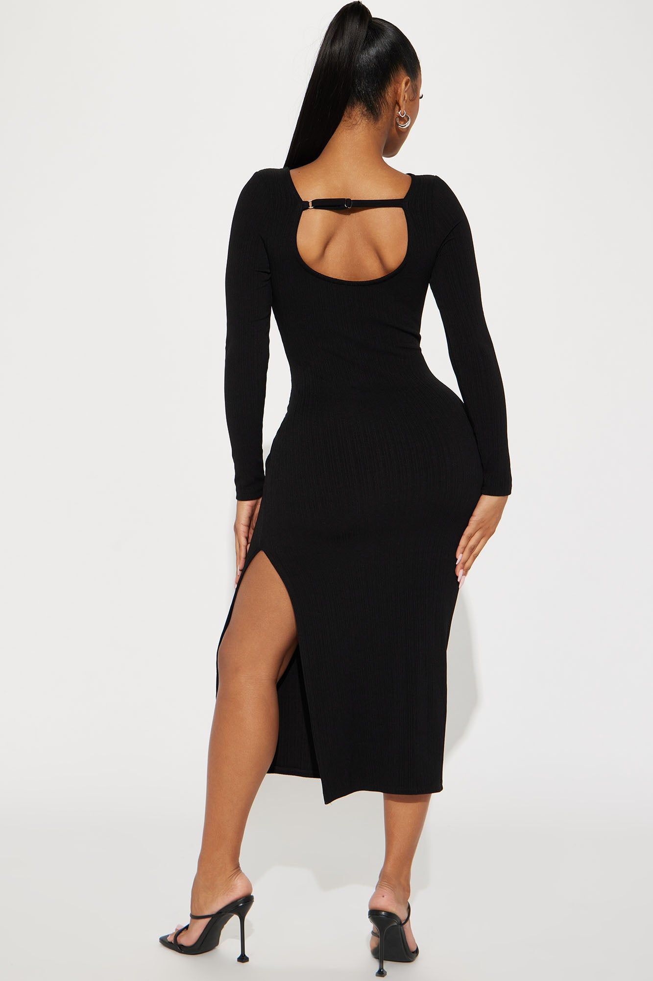 Victoria Ribbed Midi Dress - Black sold by Fashion Nova product image thumbnail 3