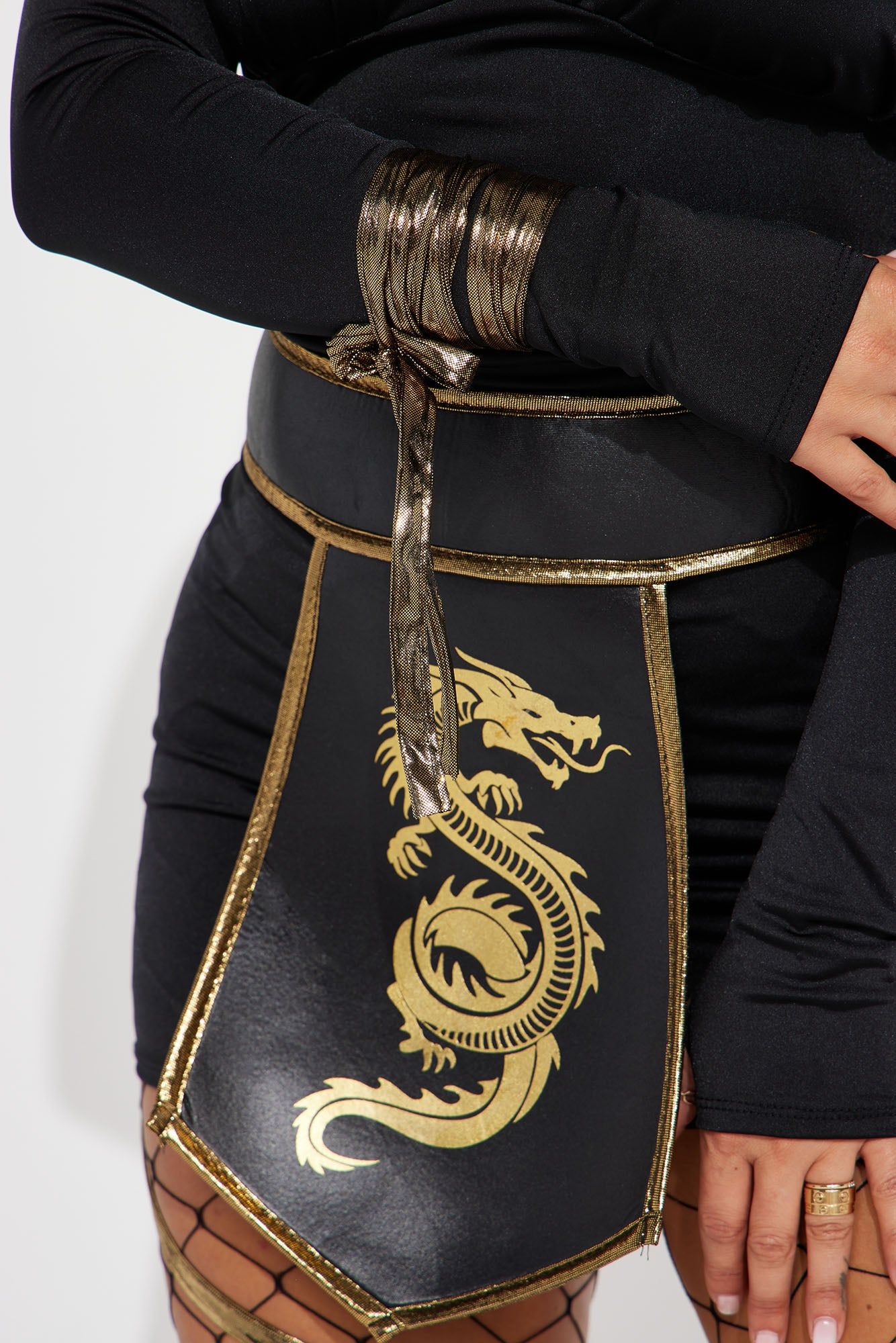 Keep On Slaying Ninja 3 Piece Costume Set - Black/Gold sold by Fashion Nova product image thumbnail 4