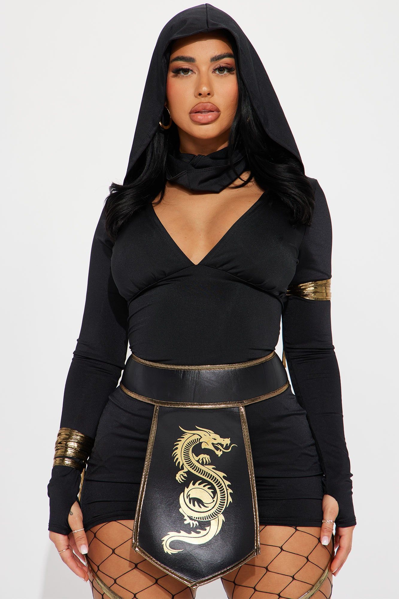 Keep On Slaying Ninja 3 Piece Costume Set - Black/Gold sold by Fashion Nova product image thumbnail 2