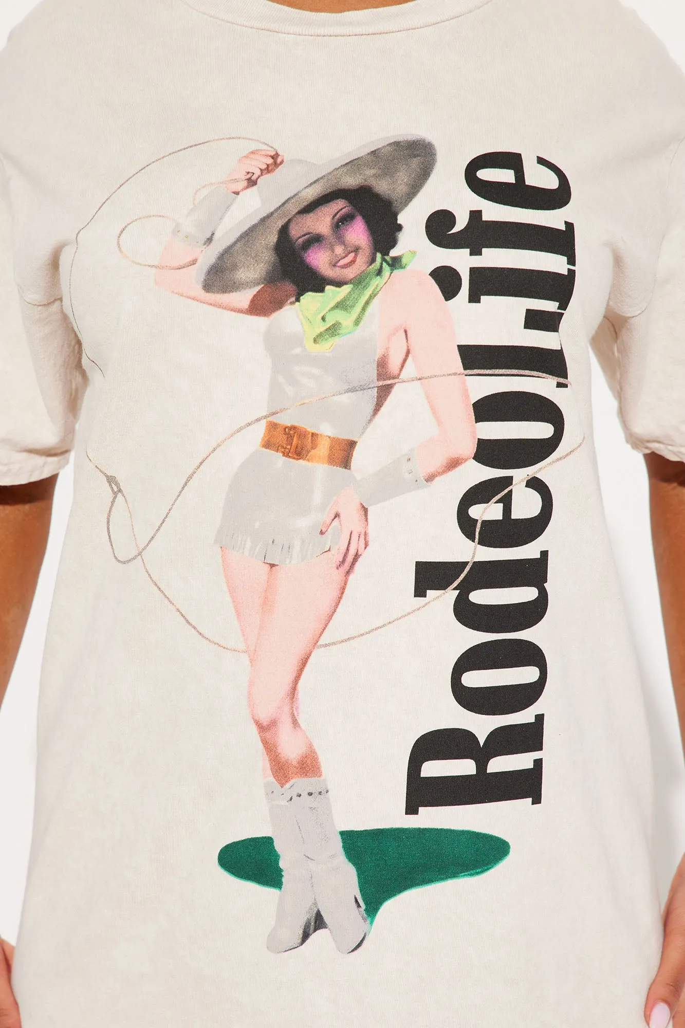 Rodeo Life Washed Oversized Tee - Sand sold by Fashion Nova product image thumbnail 3