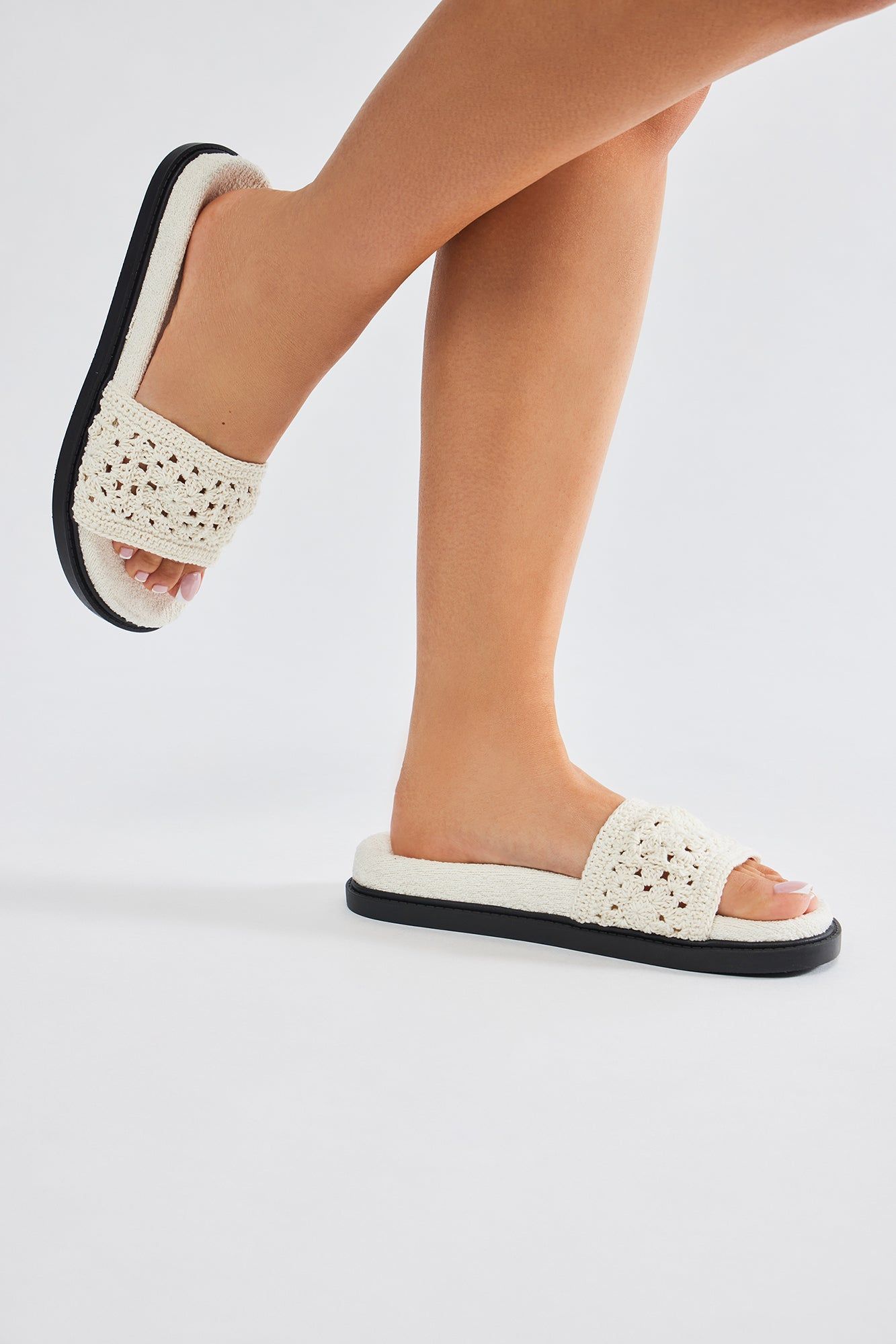 Laid Back Vacay Crochet Slides - Cream sold by Fashion Nova product image thumbnail 3