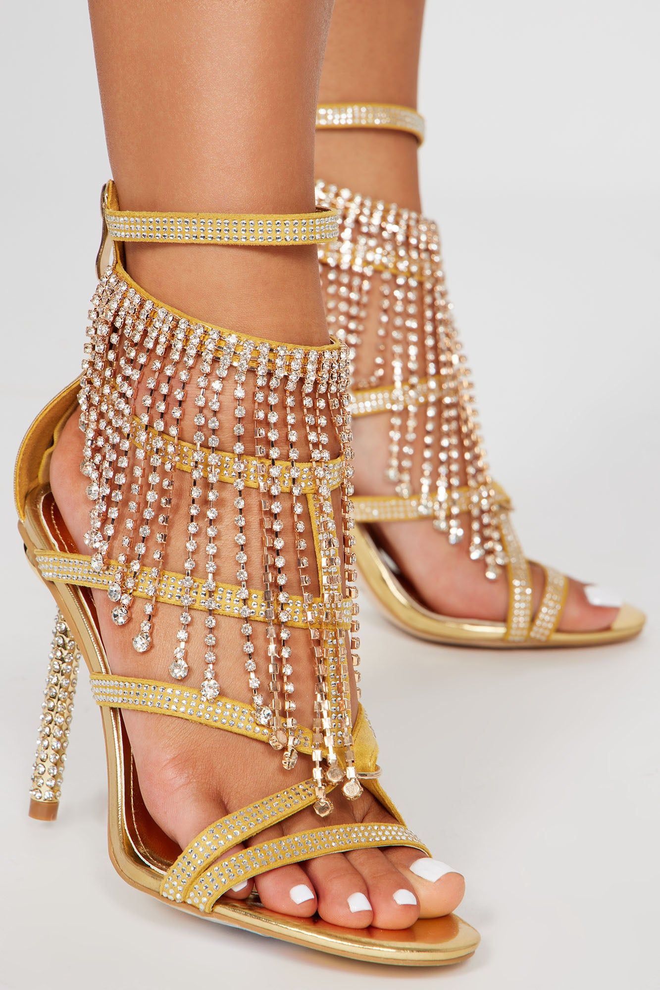 No Dull Moments Heeled Sandals - Gold sold by Fashion Nova