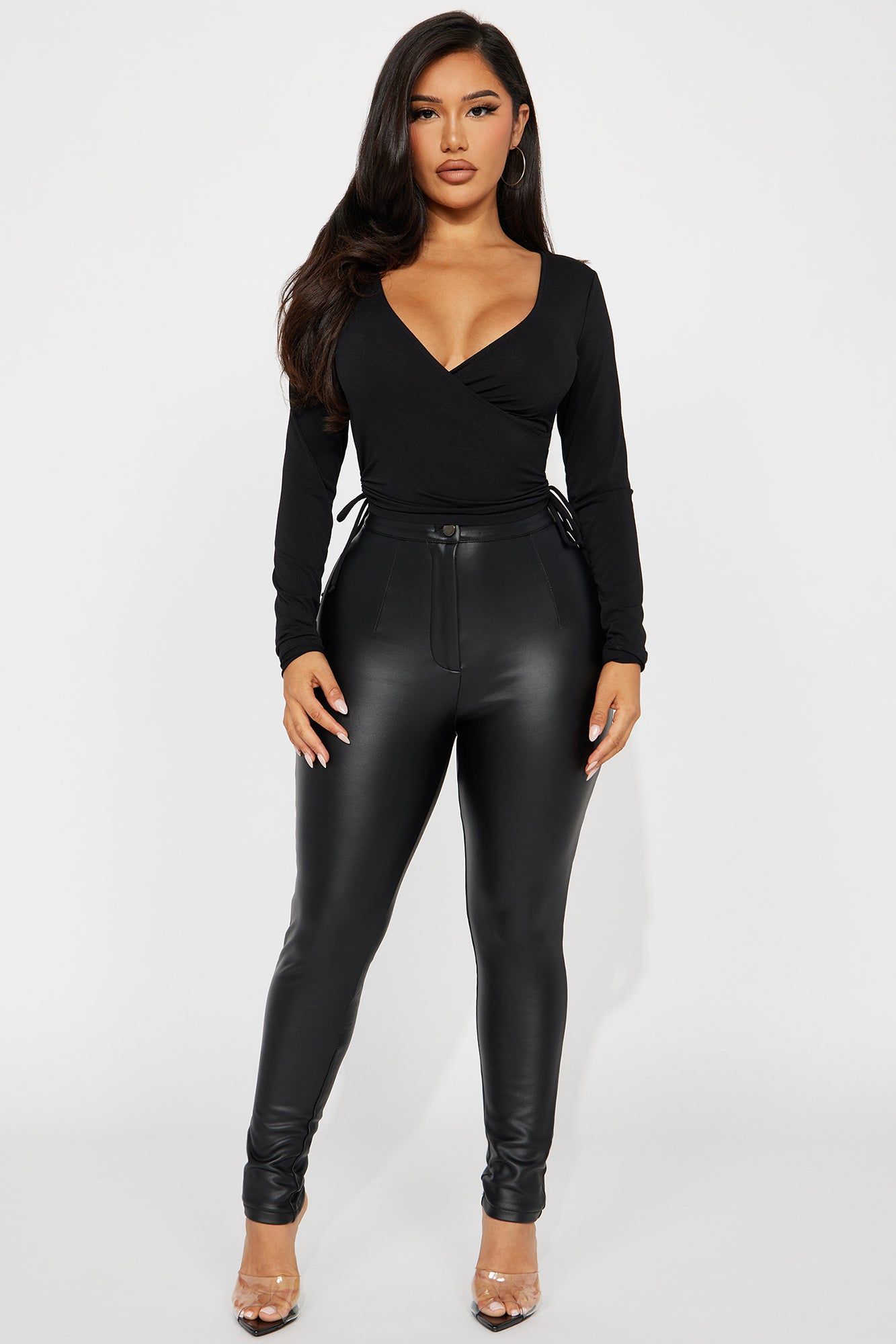 Shyann Surplice Top - Black sold by Fashion Nova product image thumbnail 2