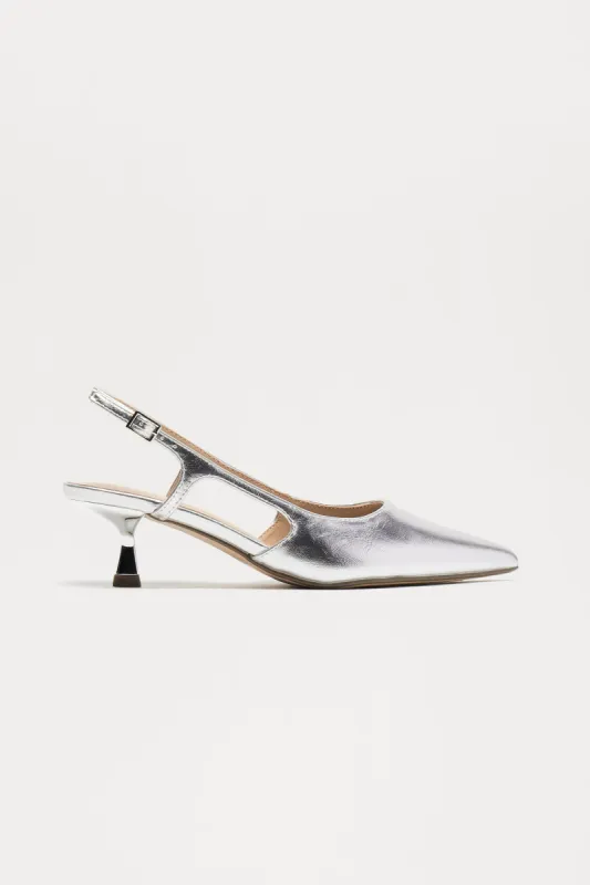 Whitley Kitten Heel Pumps - Silver sold by Fashion Nova