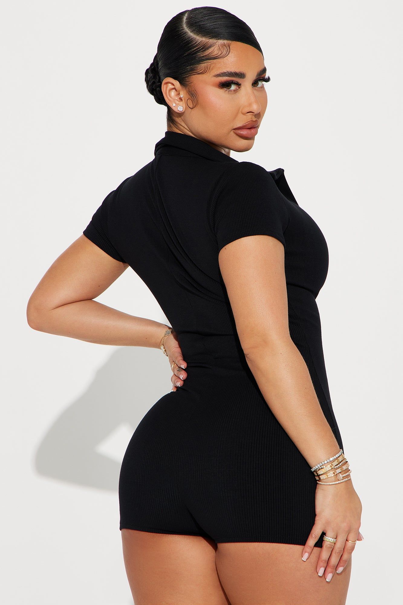 Shantel Snatched Romper - Black sold by Fashion Nova product image thumbnail 3