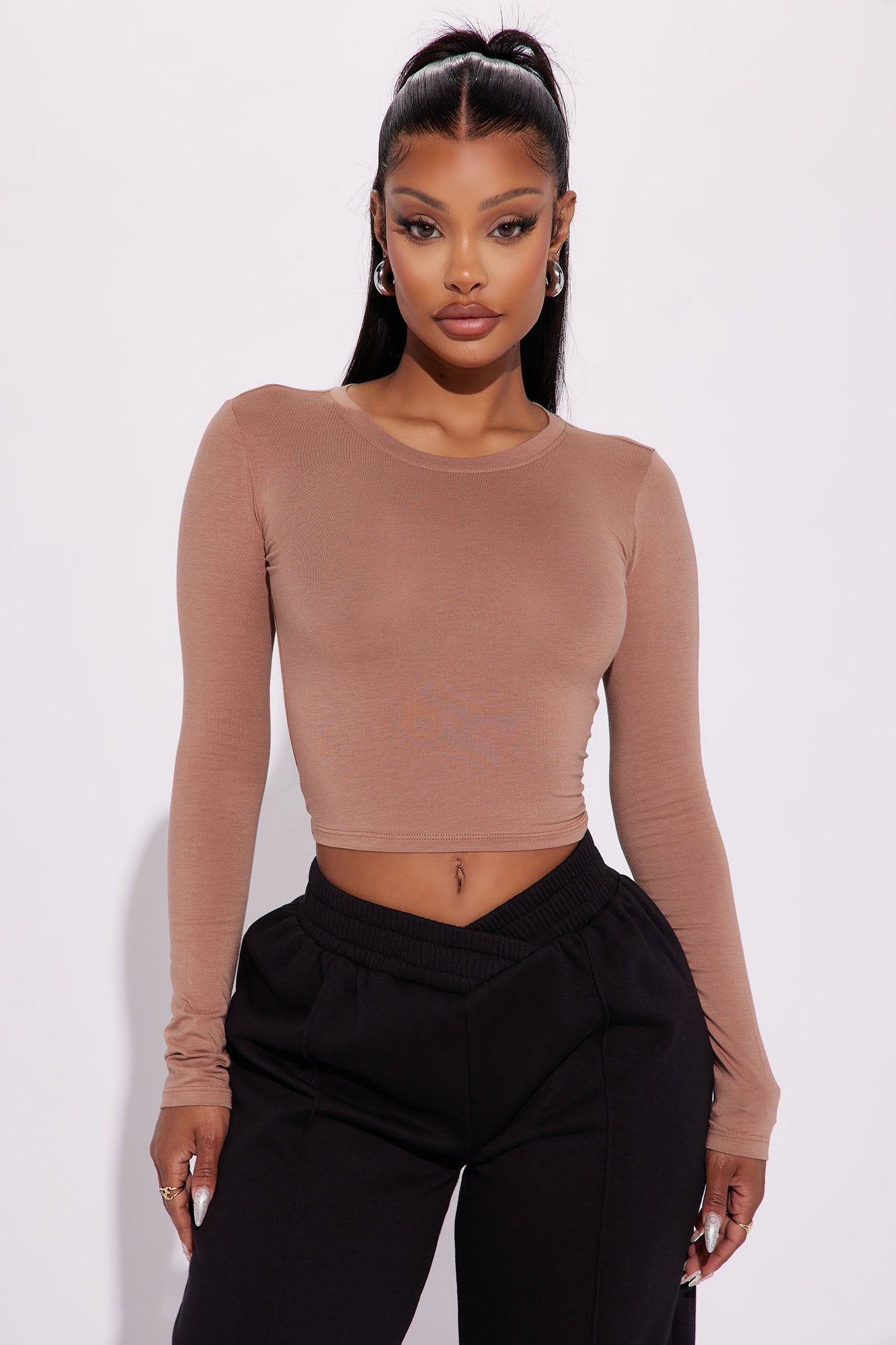Always On The Go Top - Taupe sold by Fashion Nova