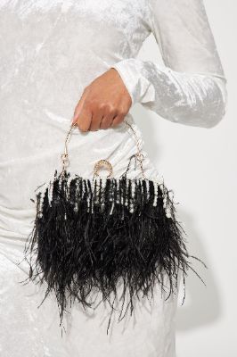 The Pearliest Babe Clutch  - Black sold by Fashion Nova