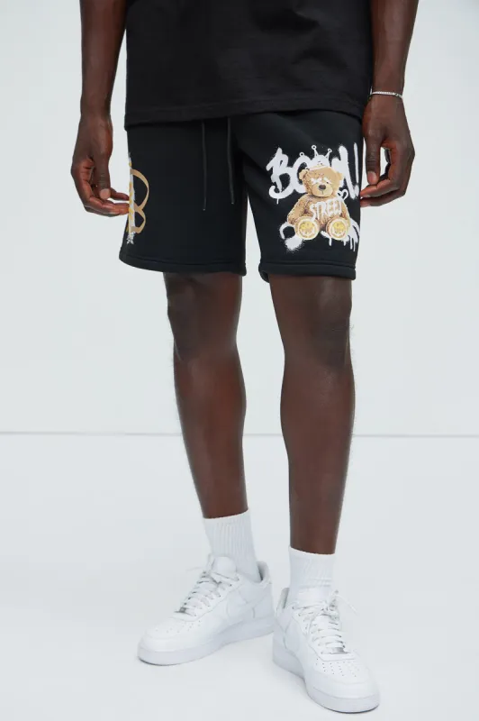 Teddy Boom Sweatshorts - Black sold by Fashion Nova