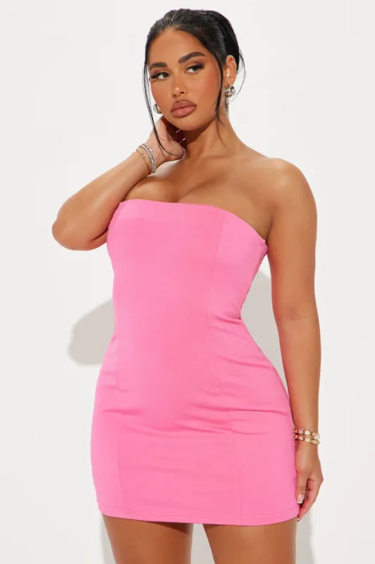 Portia Ponte Mini Dress - Hot Pink sold by Fashion Nova