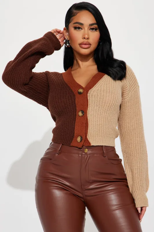 Katja Cardigan - Brown/combo sold by Fashion Nova