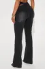 Just A Peek Cut Out Stretch Flare Jeans - Black Wash sold by Fashion Nova
