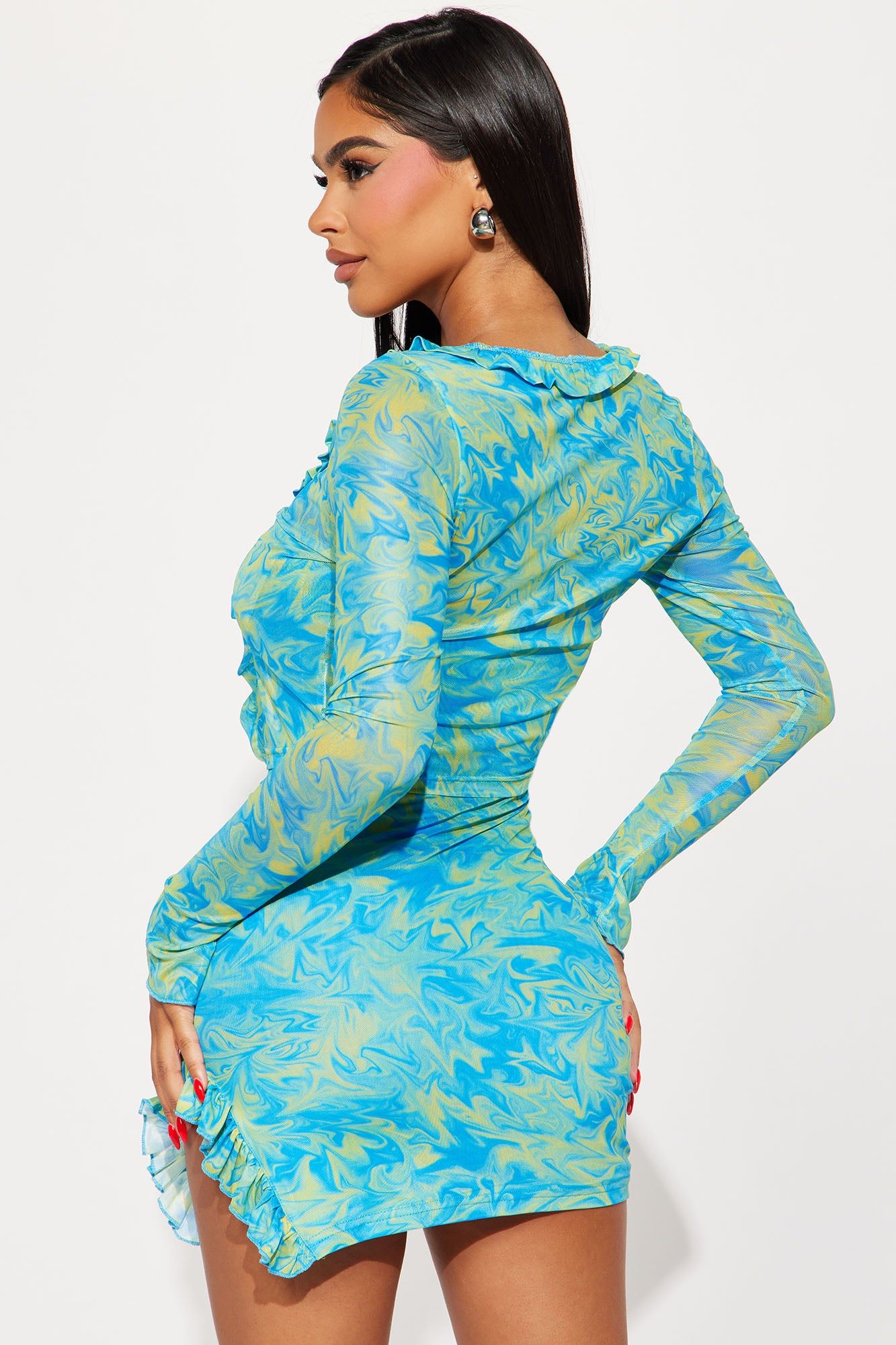 Time To Brunch Mini Dress Set - Blue/combo sold by Fashion Nova product image thumbnail 3