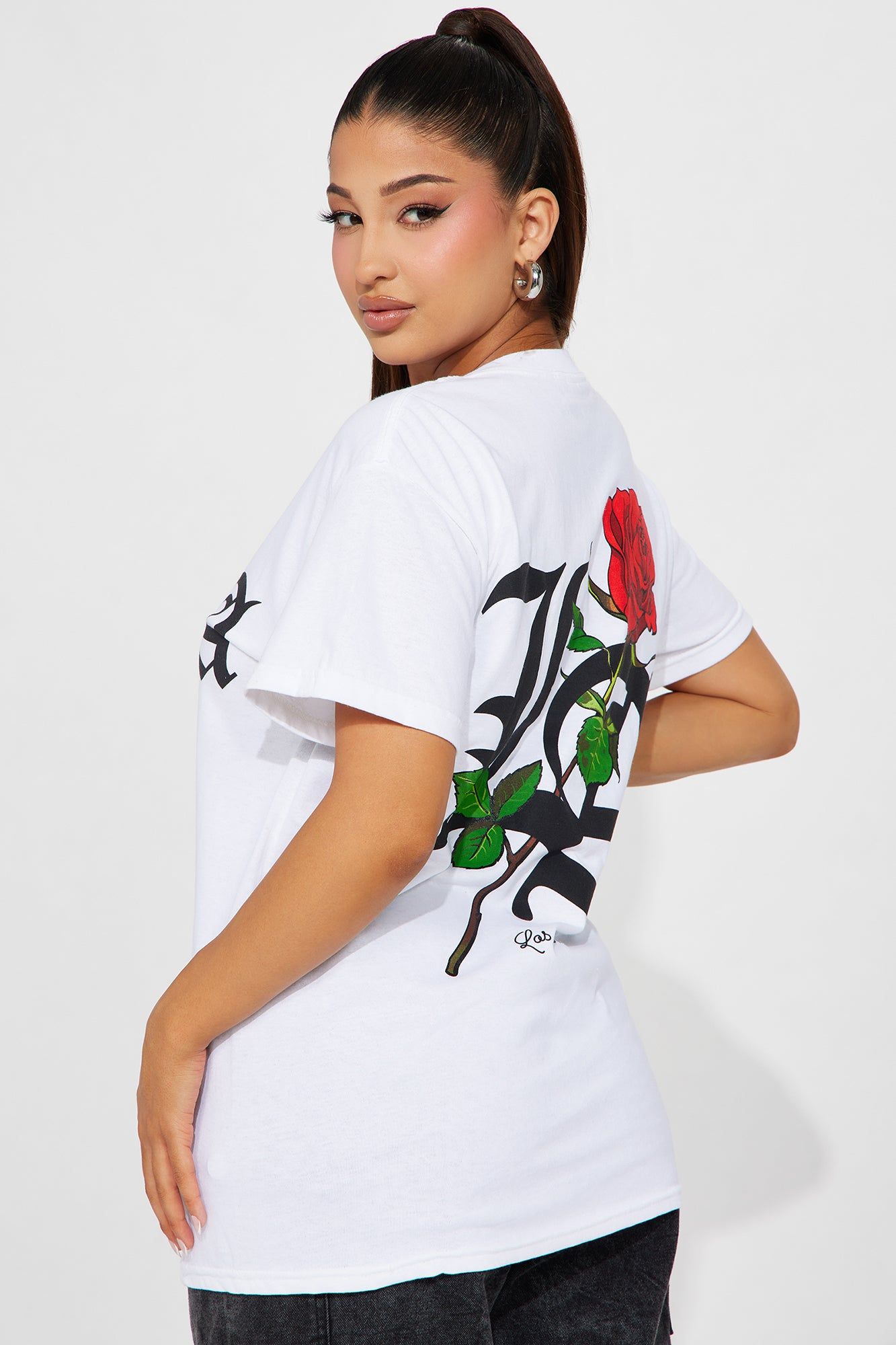 LA Rose Graphic Tee - White sold by Fashion Nova product image thumbnail 4