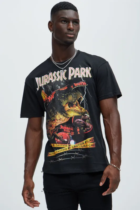 Jurassic Park Can't Hide Short Sleeve Tee - Black sold by Fashion Nova