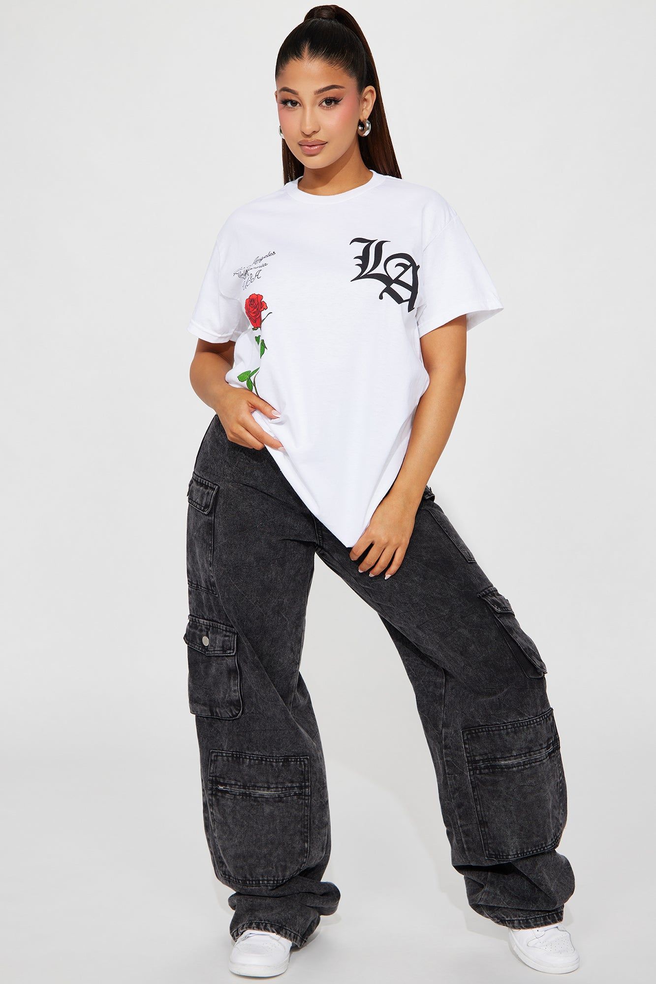 LA Rose Graphic Tee - White sold by Fashion Nova product image thumbnail 2