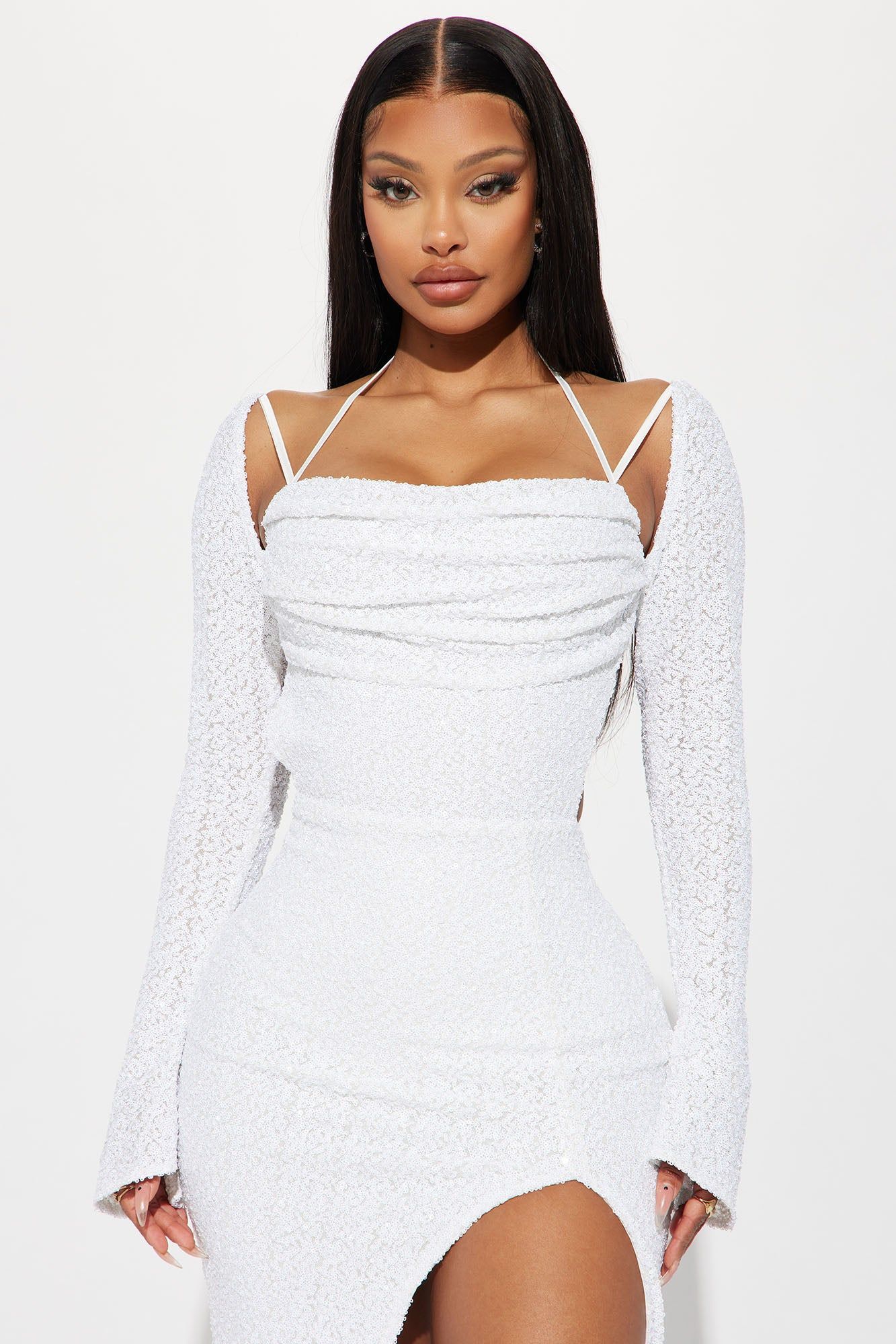 Anabel Sequin Maxi Dress - White sold by Fashion Nova product image thumbnail 2