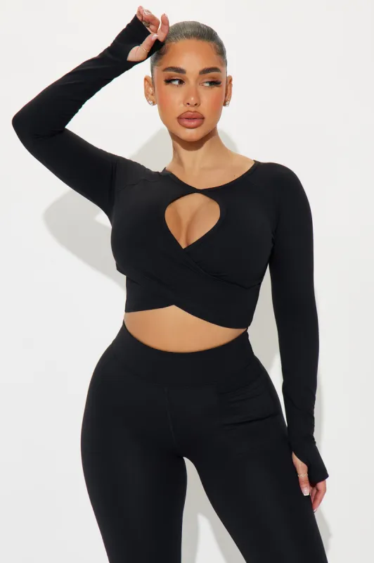 Deep Bend Super Soft Active Top - Black sold by Fashion Nova