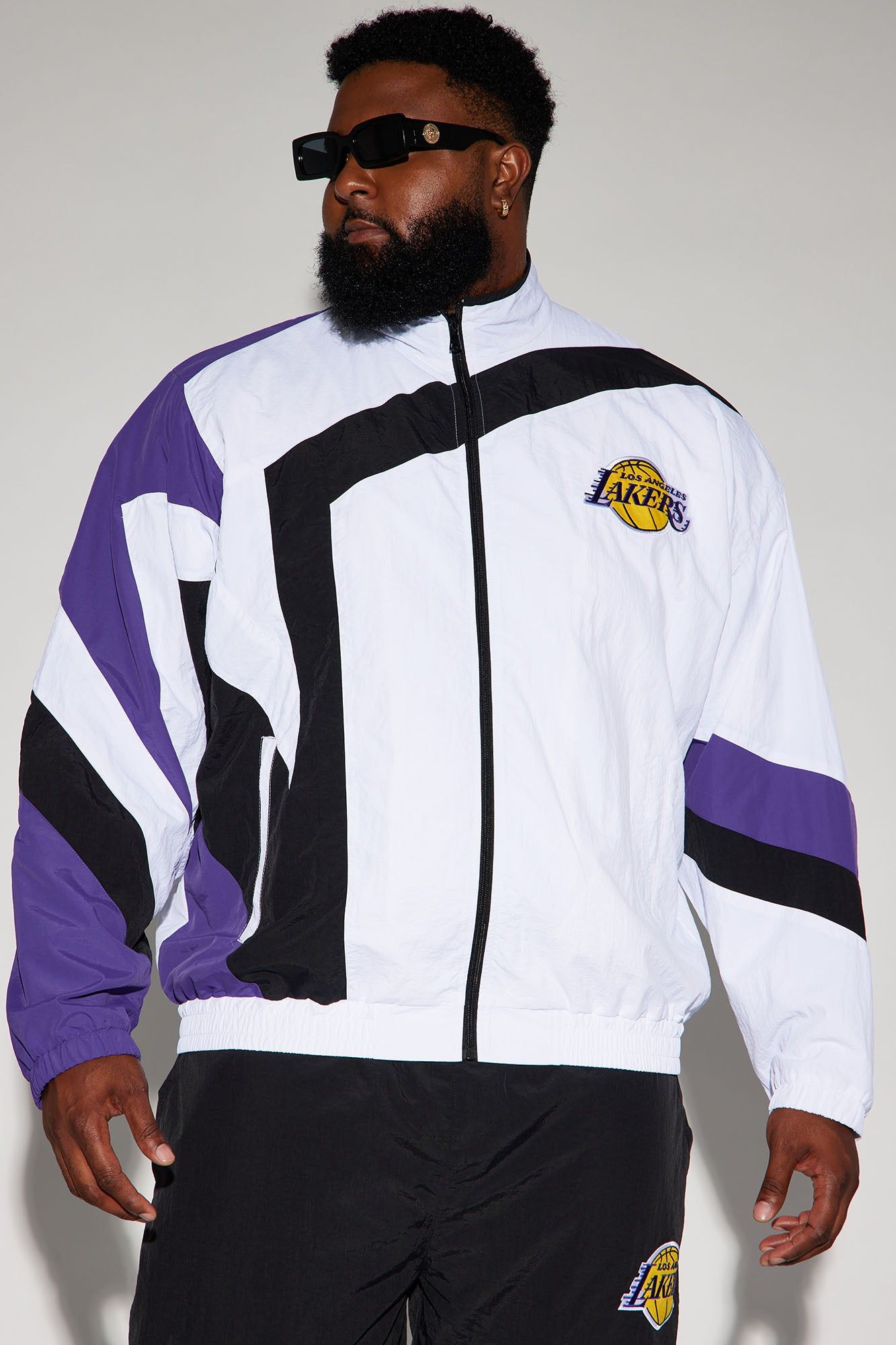 Lakers Hood Star Jacket - White/combo sold by Fashion Nova product image thumbnail 2