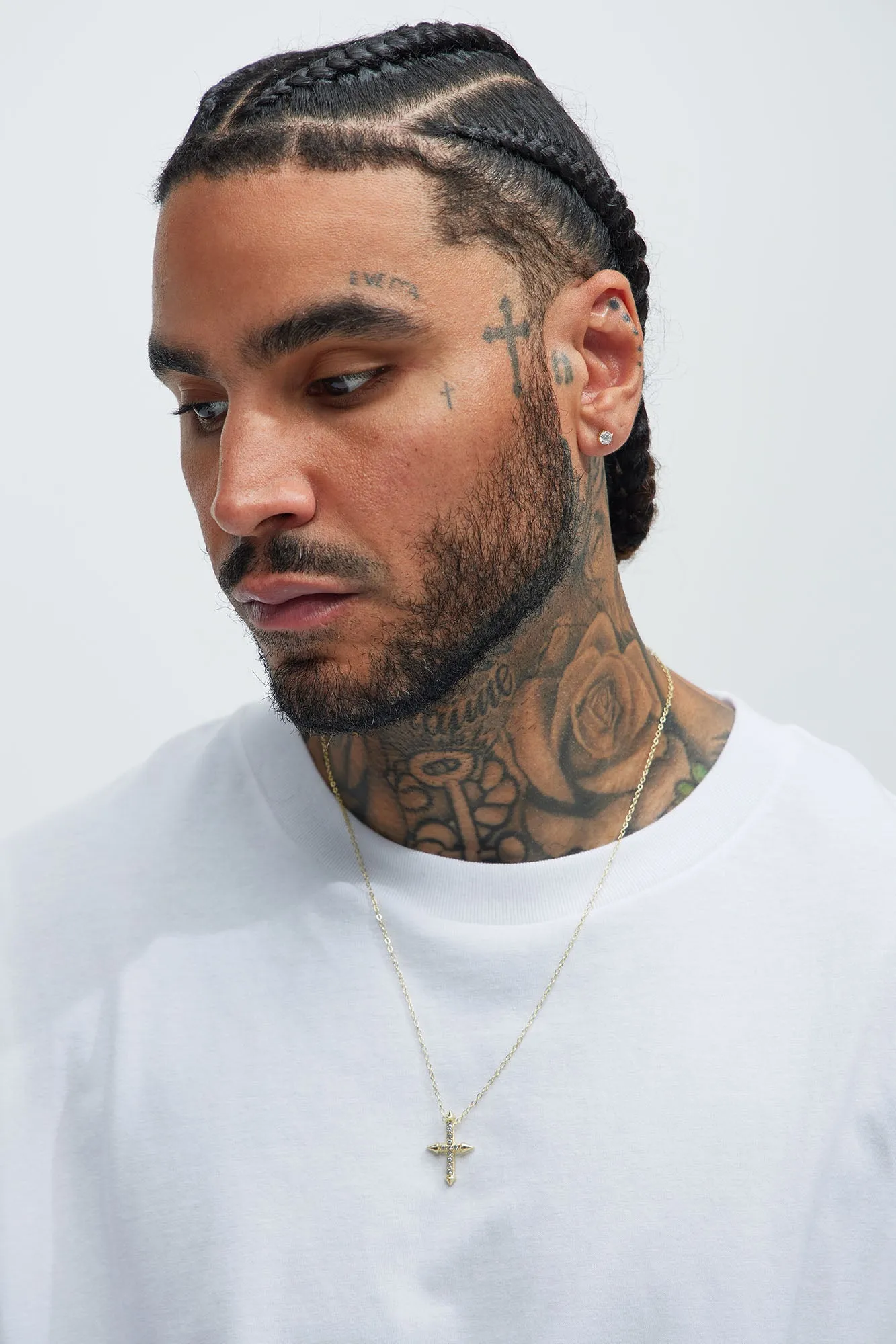 Iced Out Spiked Cross Necklace - Gold sold by Fashion Nova product image thumbnail 2