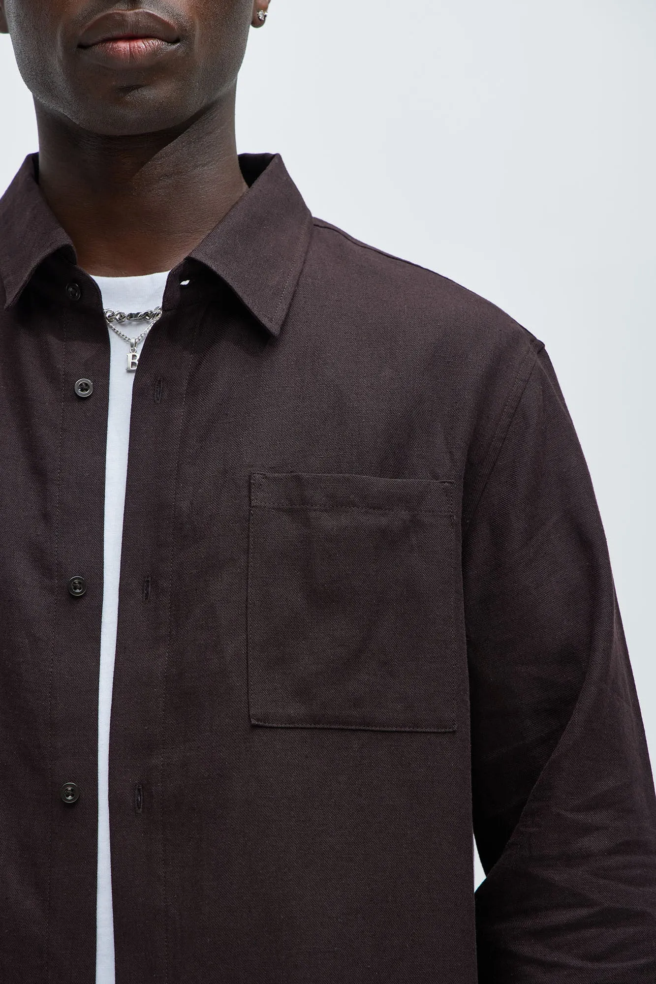 Bahamas Linen Long Sleeve Shirt - Brown sold by Fashion Nova product image thumbnail 3