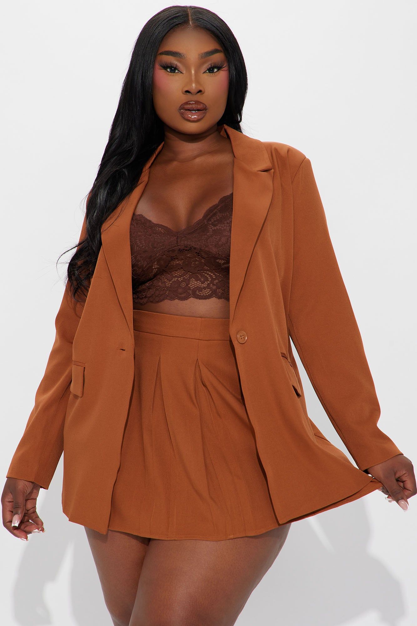 A True Match Pleated Skirt Set - Taupe sold by Fashion Nova product image thumbnail 5