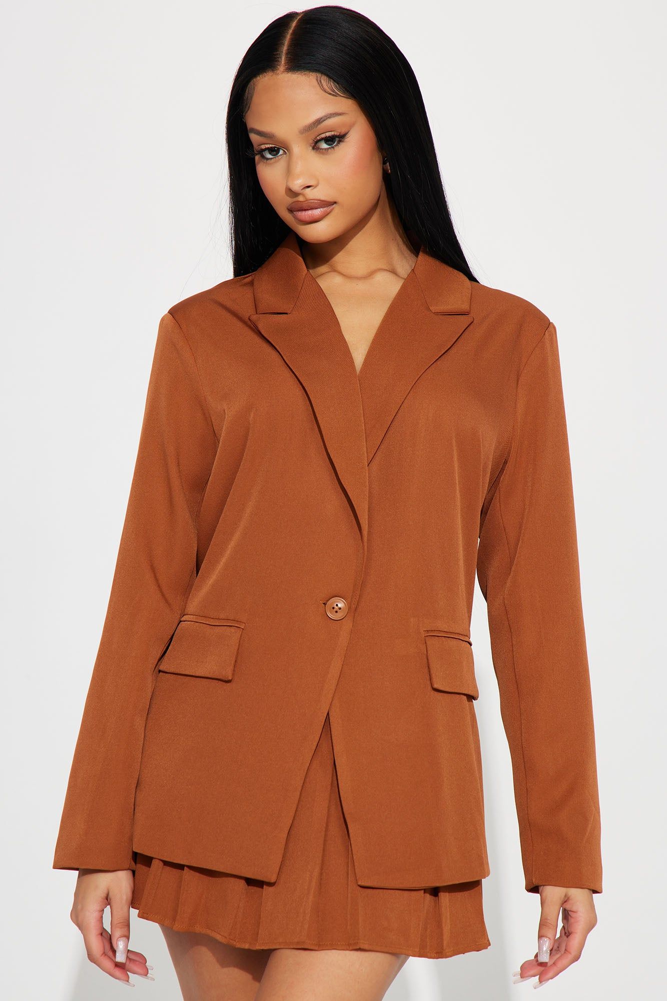 A True Match Pleated Skirt Set - Taupe sold by Fashion Nova product image thumbnail 2