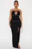 Addison Studded Denim Maxi Dress - Black sold by Fashion Nova