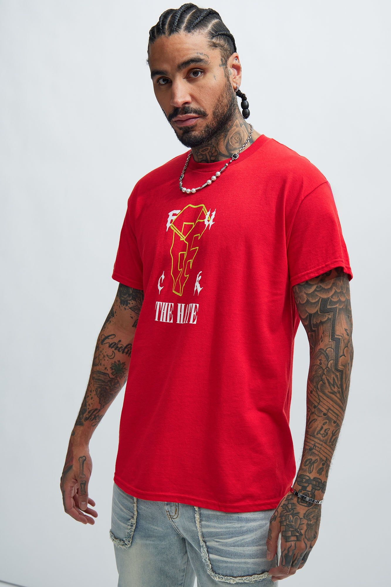 Big F Short Sleeve Tee - Red sold by Fashion Nova
