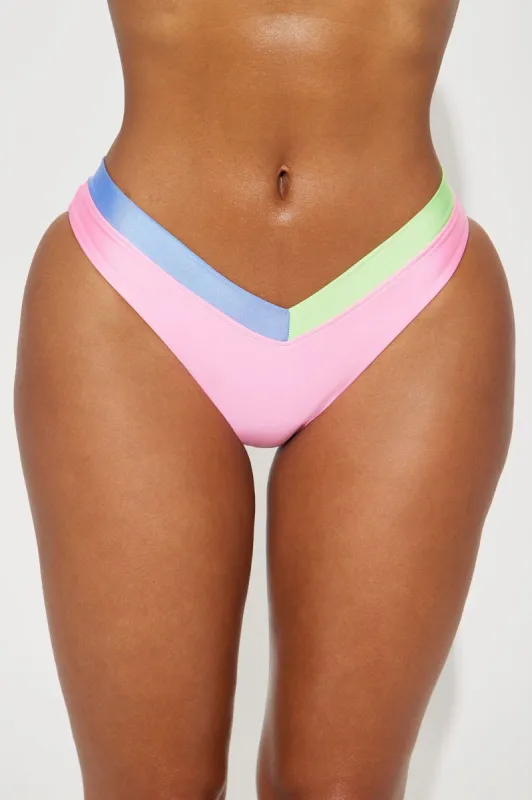 Luxe Escape High Cut Bikini Bottom - Pink/combo sold by Fashion Nova
