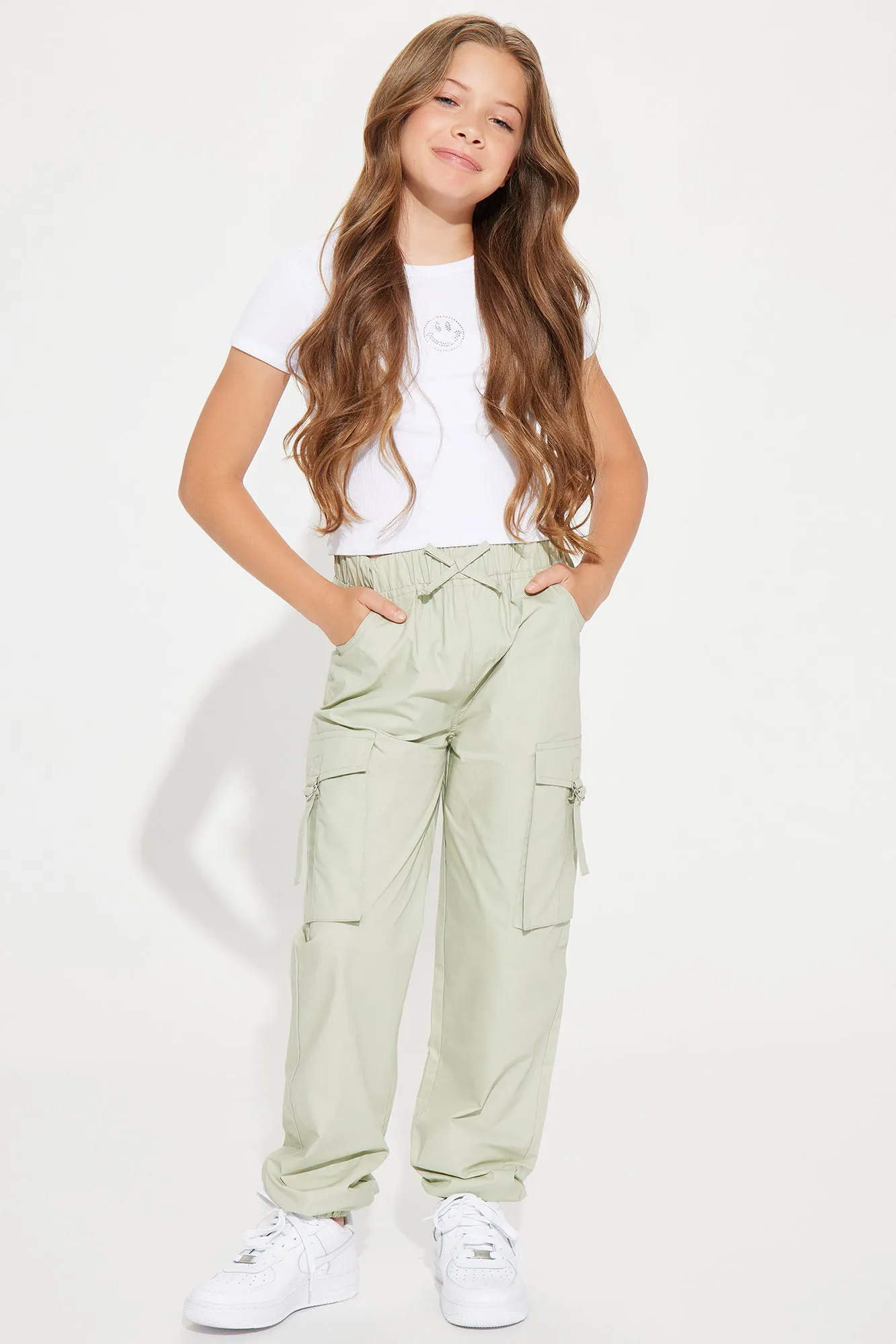 Mini Cargo Poplin Pants - Sage sold by Fashion Nova product image thumbnail 2