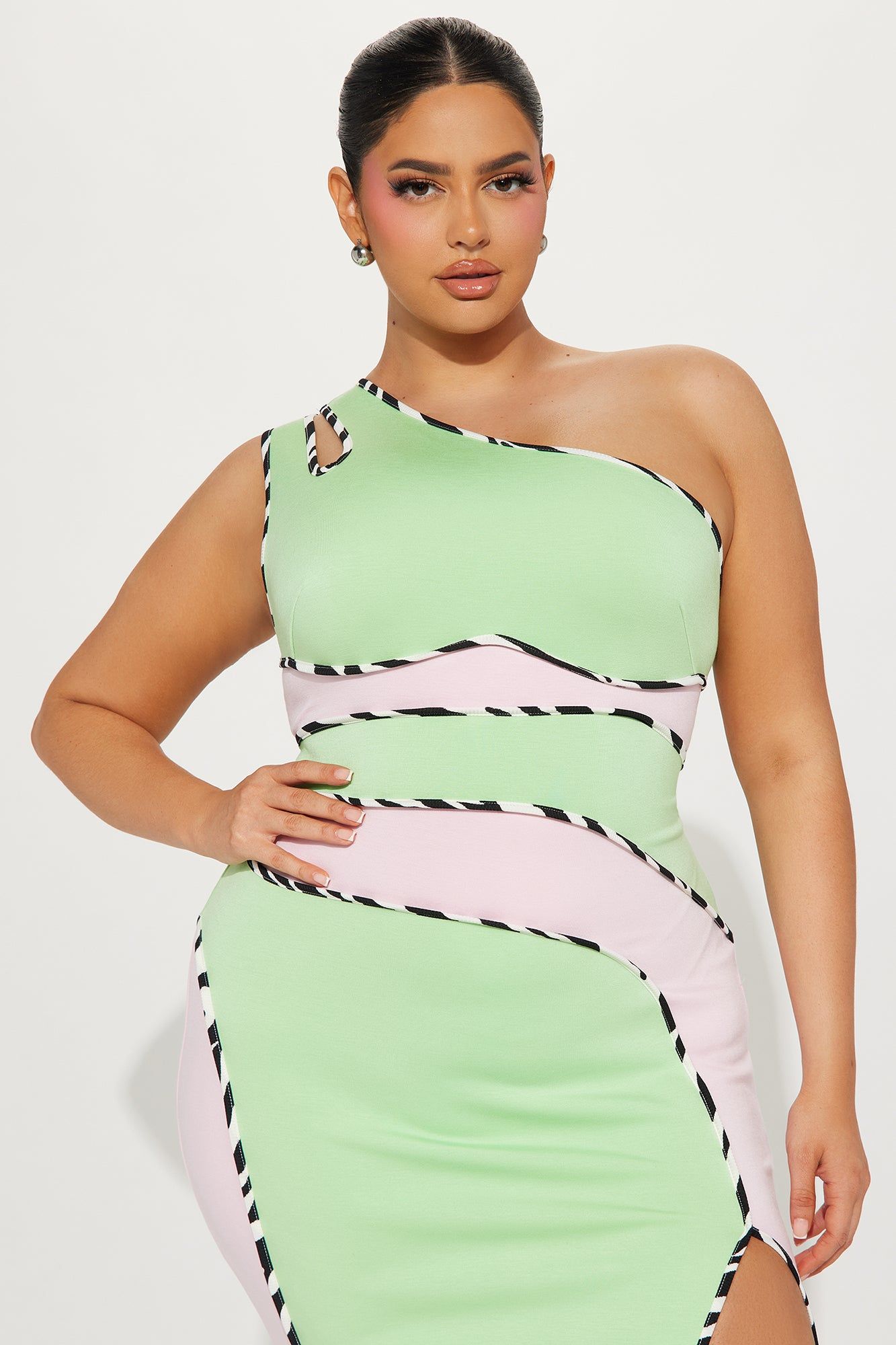 Diane Color Blocked Maxi Dress - Green/combo sold by Fashion Nova product image thumbnail 5