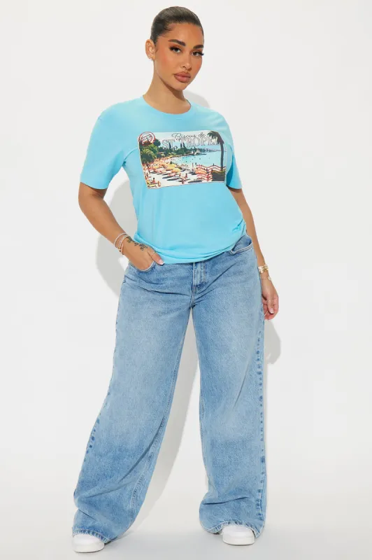 Postcard From St. Tropez Tee - Blue sold by Fashion Nova