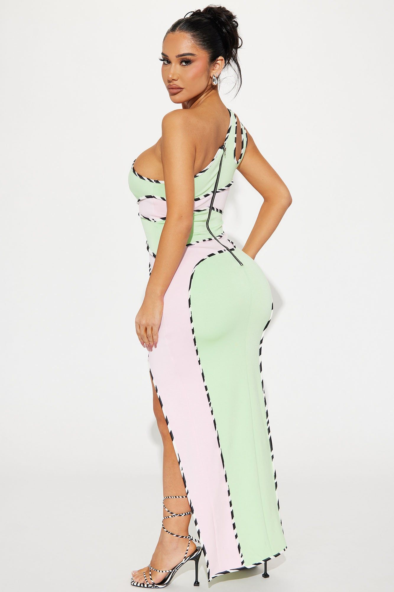 Diane Color Blocked Maxi Dress - Green/combo sold by Fashion Nova product image thumbnail 3