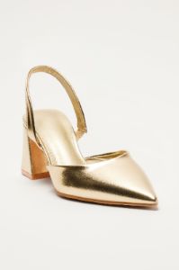 Tatianna Slingback Pumps - Gold sold by Fashion Nova