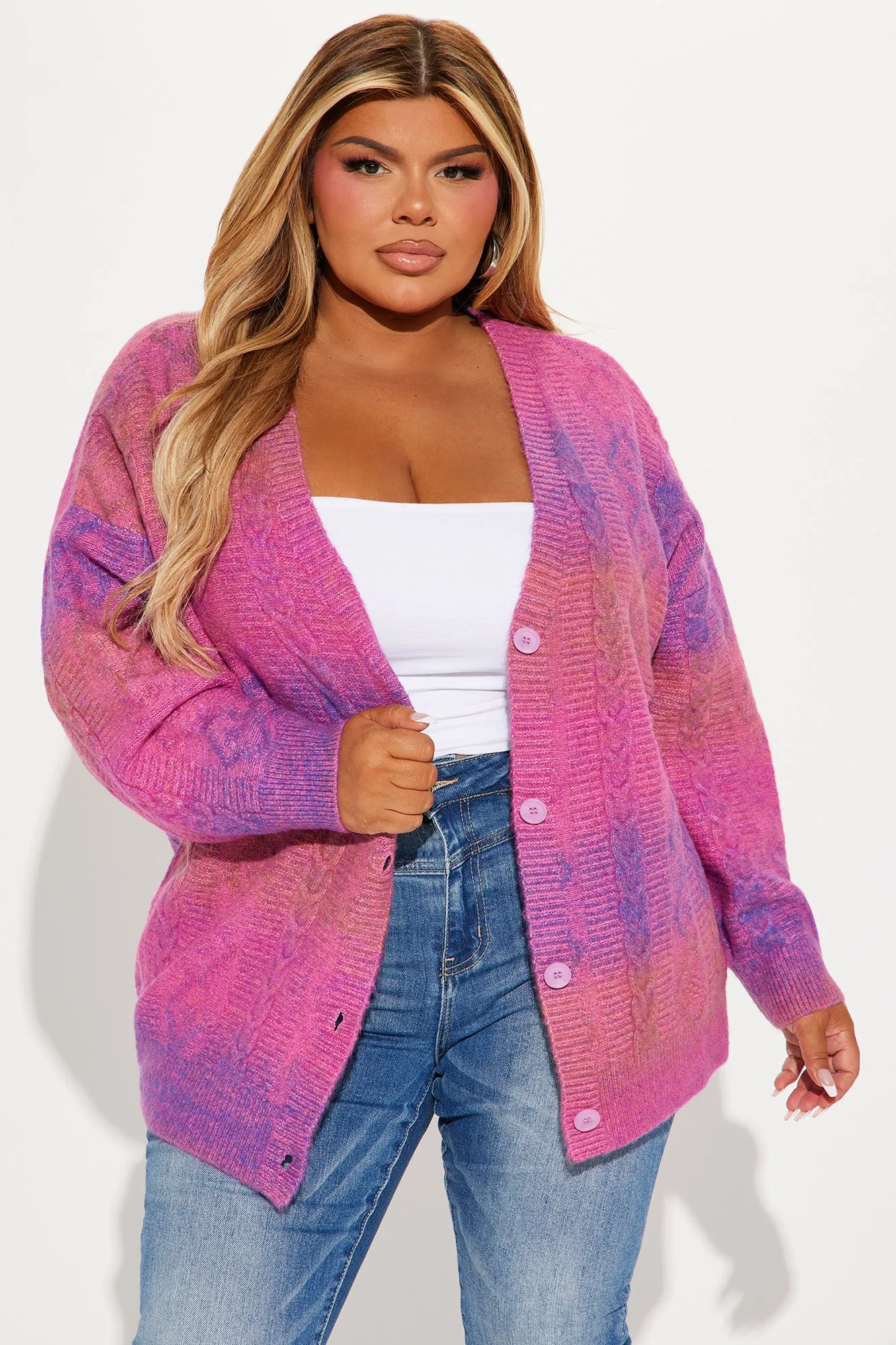 Seasons Change Ombre Cardigan - Pink/combo sold by Fashion Nova product image thumbnail 4