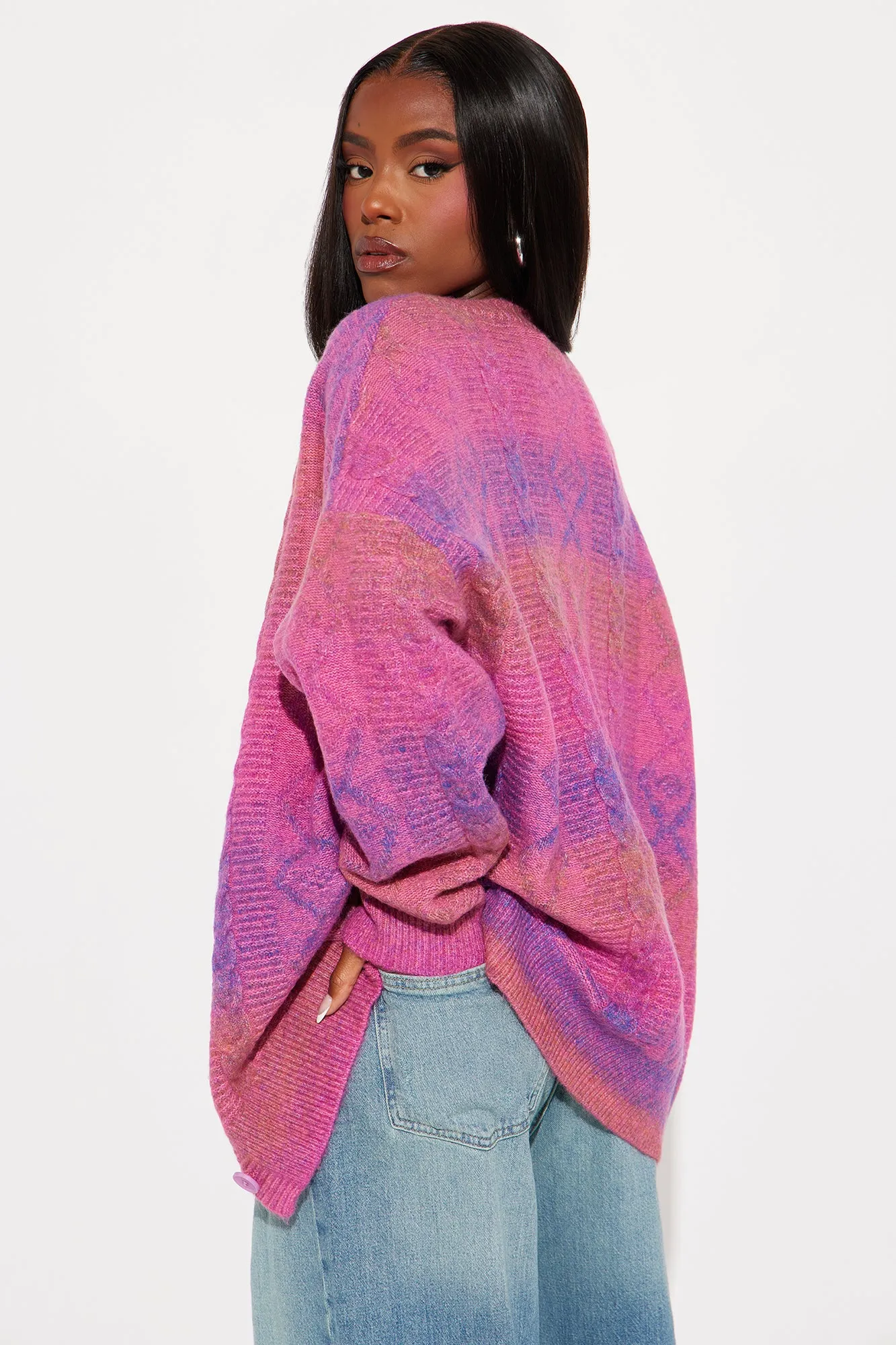 Seasons Change Ombre Cardigan - Pink/combo sold by Fashion Nova product image thumbnail 3