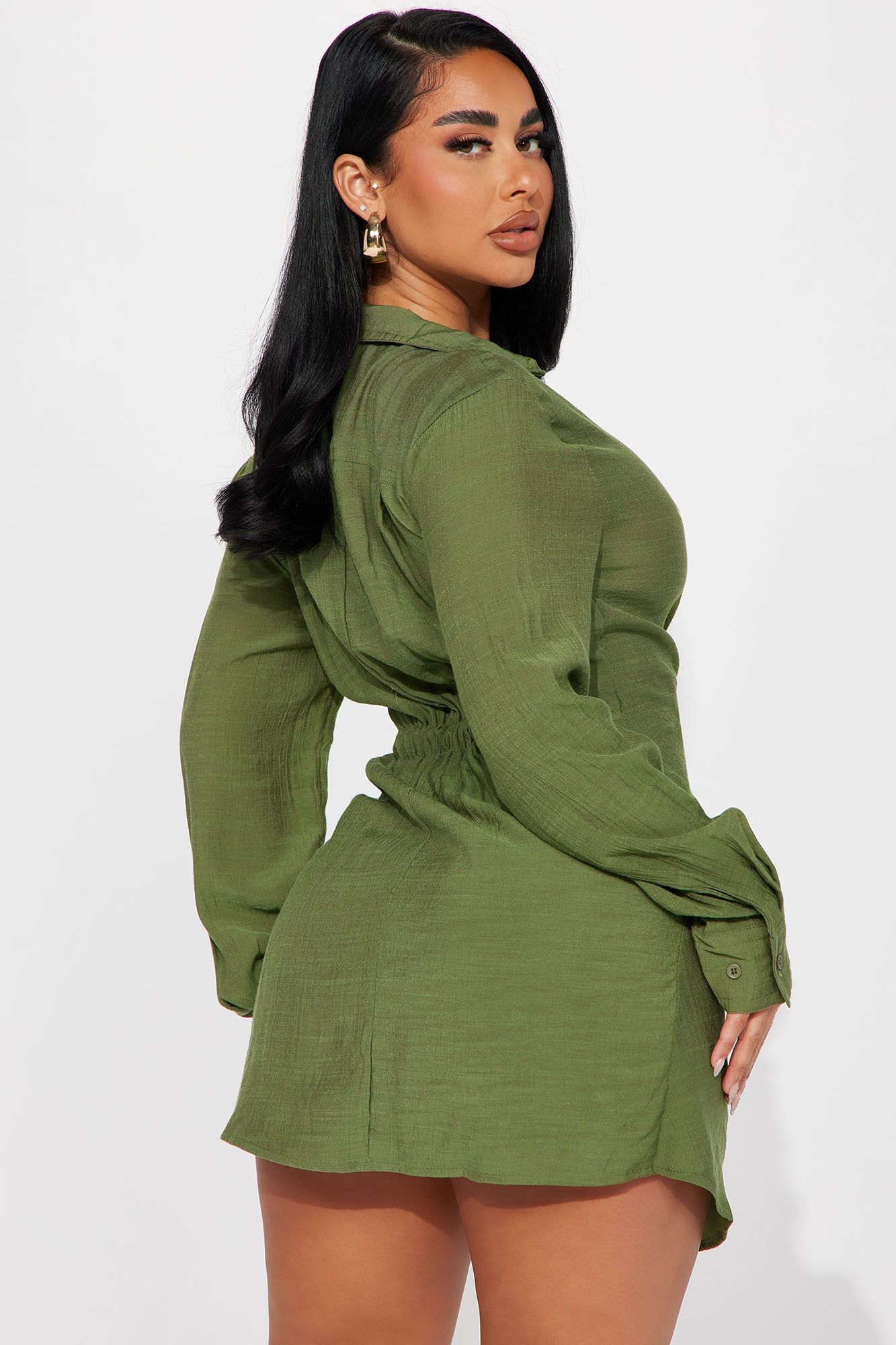 Autumn Nights Mini Dress - Green sold by Fashion Nova product image thumbnail 3