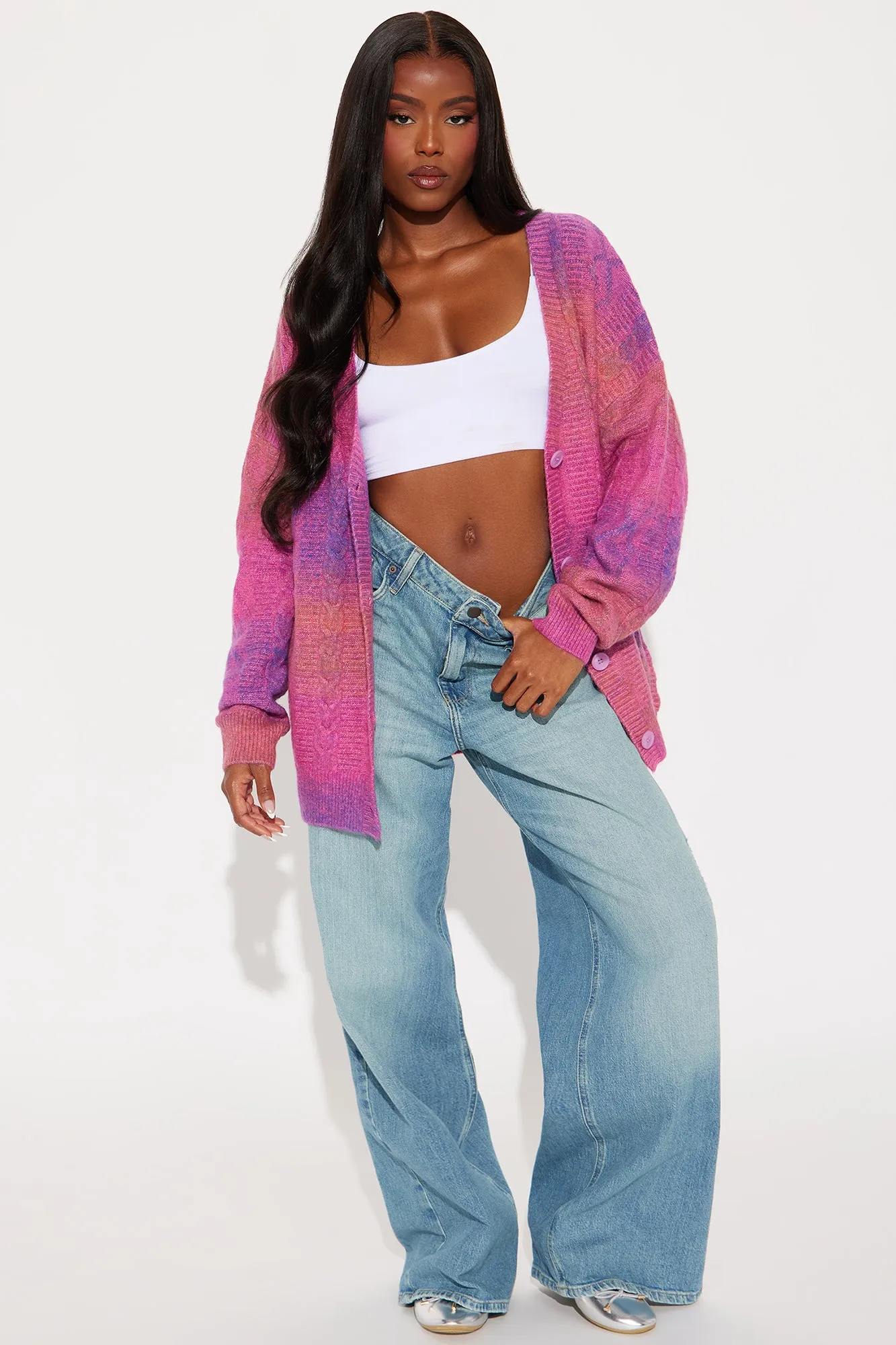Seasons Change Ombre Cardigan - Pink/combo sold by Fashion Nova product image thumbnail 2