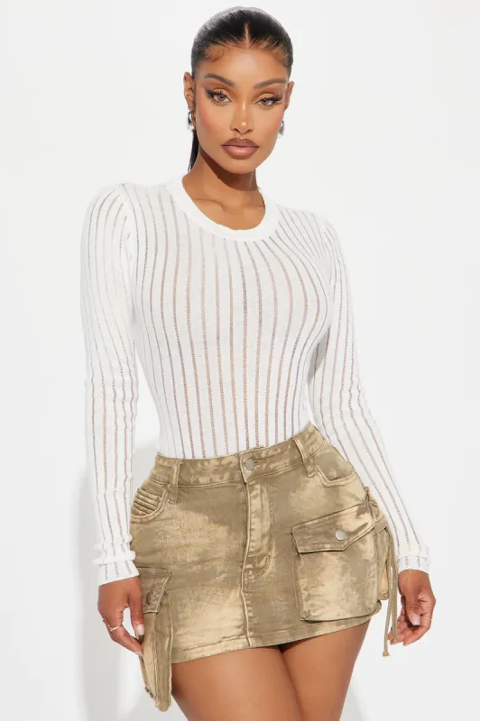 See Through You Sweater - Ivory sold by Fashion Nova