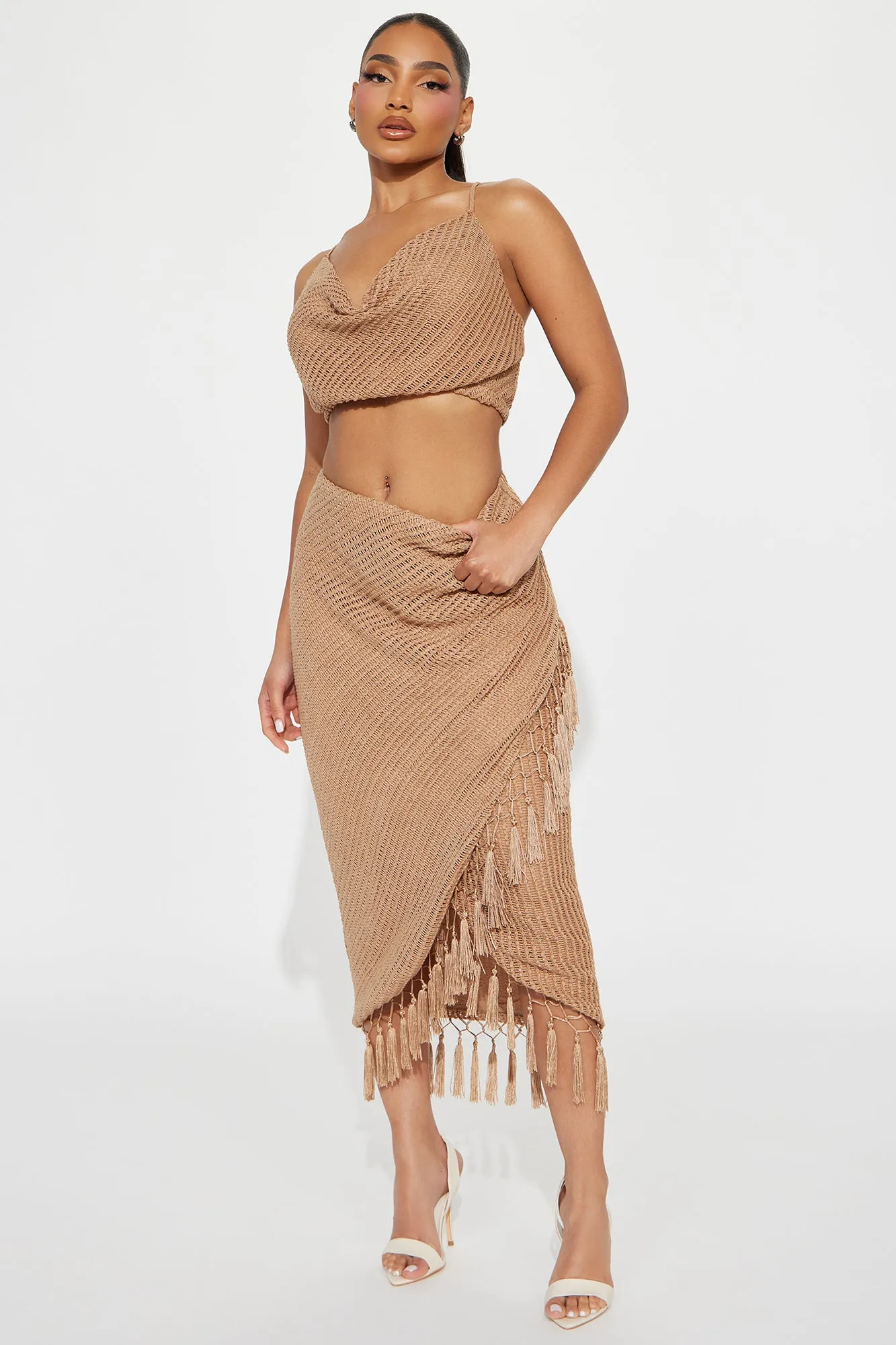 Next Vacation Skirt Set - Mocha sold by Fashion Nova